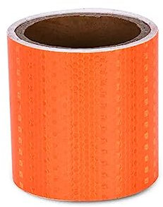 DAEOIBHJR Ruban Adhésif Réfléchissant, 10cm x 3mètres Bande Reflechissante Autocollante, Haute Visibilité Ruban de Signalisation Imperméable, pour Véhicules, Voitures, Extérieur,Orange