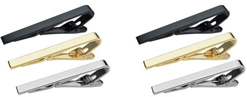 Decqerbe 6 Stücke Tkrawatten Halter, Krawatte Klemme Krawatten Klammern Männer Silber Gold Schwarz Krawatten Halter Set 2,2 Verschlüsse Geschäft Professionelle Mode