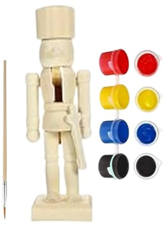 Schiaccianoci non dipinto, figura natalizia per interni, schiaccianoci dipinto, grazioso schiaccianoci incompiuto | decorazione estetica della stanza, statuette decorative versatili per soggiorno e