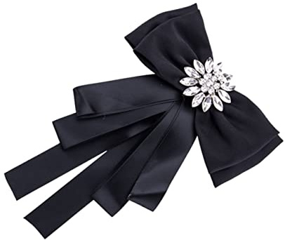 OATIPHO Blüten Strass Brosche Bowknot Krawatte Für Damen Schwarze Hemdblusen Fliege Dekorative Brustnadel Für Party Und Festtagsoutfits