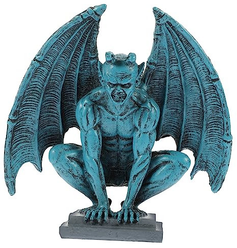 TOPBATHY 2pcs Outdoor Resin Monster Statue Gothic Garden Gargoyle Ornament Fairy Garden Decor for Lawn