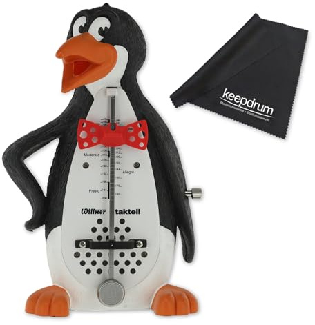 Wittner Pinguin 839011 mechanisch aufziehbares Metronom mit keepdrum Mikrofasertuch