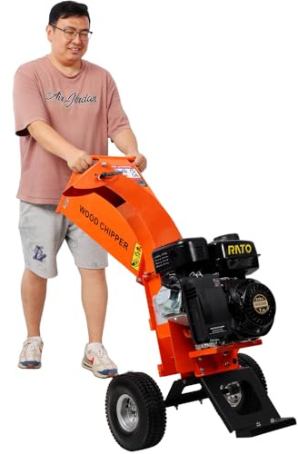 Homonova Mini Wood Chipper Shredder Mulcher, Wood Chipper, Heavy Duty 7HP 212cc Gas Powered 3 Inch Max Capacity, Compact Design with EPA Certified Engine, Professional Landscaping Tool