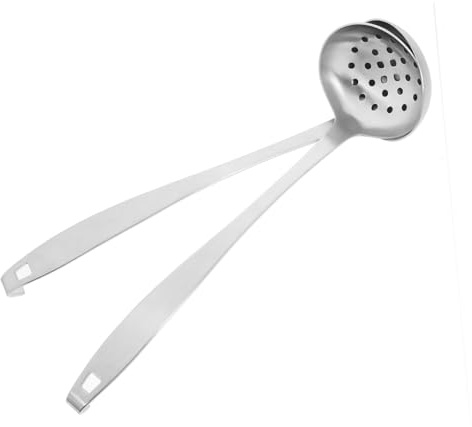 Healifty Set de Louches Acier Inoxydable avec Crochet Cuillère à Soupe et Cuillère Égouttoir pour Service de Soupe Bouillon et Plats Mijotés Ustensiles de Cuisine pour Maison et Restaurant