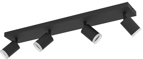 Eglo Connect.z Smart-Home LED Ceiling lamp Melitello-Z, 4-spot Spotlight | ZigBee, Matter, app and Alexa voice control, warm to cool white, RGB, dimmable, black