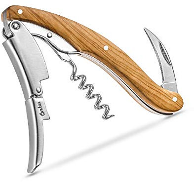 CORKAS Executive Korkenzieher,High-End-Kellnermesser mit vollem Olivenholzgriff & Großes Design für Weinliebhaber und Geschenke(5.5 * 1.5 * 0.7 Zoll/8.5 unzen)