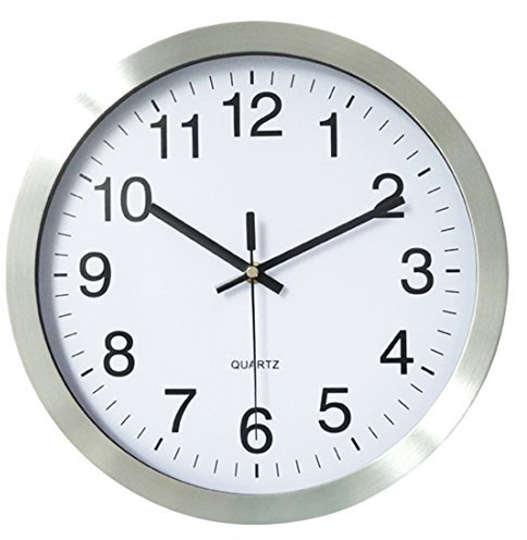 Lommer Radio Controlled Wall Clock Silent 30 cm Radio Controlled Modern Office Clock Radio Wall Clock Metal for Home/Office Decoration/Gift Clock