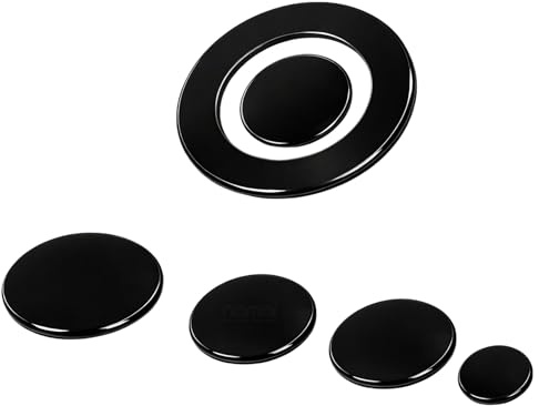 NAMAI - Juego de 5 Tapa Cocina Gas Para Quemador de Gas, 4 Tapa Lisas + 1 Placa de Triple Corona, Compatibilidad Universal, Recambios Para Cocina de Gas, Fáciles de Instalar