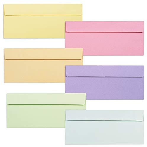 Business Envelopes, 120-Pack #10 Envelopes, 4 1/8 x 9 1/2 Inches, 6 Pastel Colors