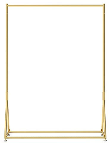 Espositore per abbigliamento, asta appendiabiti pesante, asta appendiabiti in metallo, appendiabiti multifunzionale, supporto da pavimento indipendente a palo singolo/d'oro / 120×160×38cm