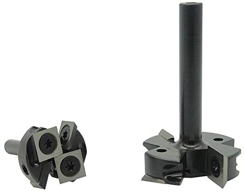 YINUOTOL Tige de 8 mm de diamètre de coupe de 3,8 cm de diamètre de coupe pour spoilboard - Fraise à défoncer en carbure de tungstène - Fraise à raboter à 2 ailes - Mèche de rabot de nettoyage du fond