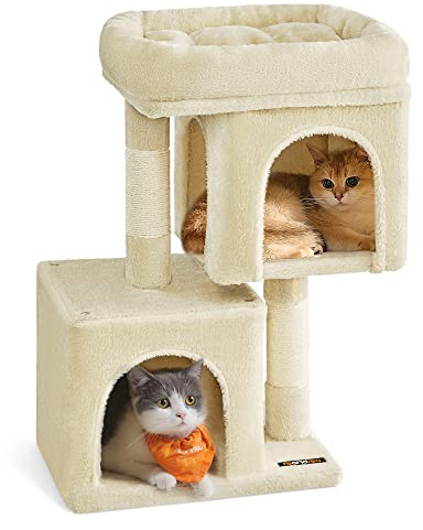 Feandrea Kratzbaum klein, 65 cm, Katzenhaus, große Plattform, Sisalstämme
