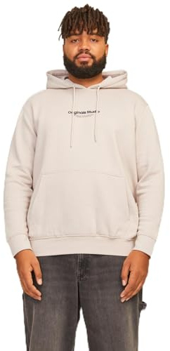 JACK & JONES Herren Hoodie Kapuzenpullover JORVESTERBRO - Relaxed Fit S-XXL, Größe:XL, Farbe:Moonbeam 12241687