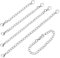 Feibety Necklace Extender,2/4/6/8 Inches 4Pcs Necklace Extenders Silver Stainless Steel Chain Silver Necklace Extender Thin Chain Extension Chains for Jewelry Making Silver Necklace Bracelet Anklet