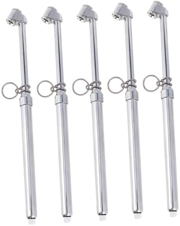 Wakauto 5pcs Precision Tyre Pressure Gauge Metal Stem Air Gage for Motorcycle Car Rv SUV Compact Pencil Design for Easy Storage and Accurate Readings