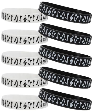 ULTECHNOVO Braccialetti Silicone Con Note Musicali Accessori Festival Musicali Gel Di Silice 20 Pezzi Braccialetto Decorativo Per Concerti Di Musica Elettronica