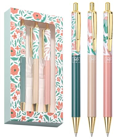 Mr. Pen- Luxury Floral Pen Set, 3 pcs, Black Ink Ballpoint Pens, Floral Pen, Fancy Pens for Women, Cute Pens for Journaling, Mother's Day