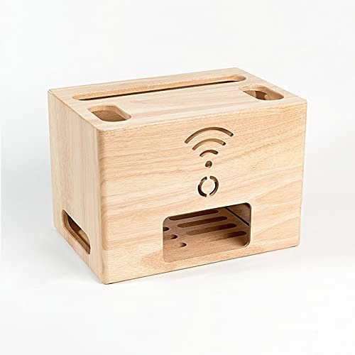 Kabelmanagement Hölzerne Netzkabelbox Wireless Router Rack Home Office Power Strip Storage Box Doppelschicht Kabelverwaltungskasten, Drähte ausblenden & Powertripsc Kabelbox ( Size : Rubber wood )