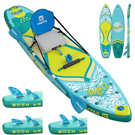 iTAOSTAR D03AP 35 Extra Wide Paddle Board for Better Balance, Inflatable Stand Up Paddle Board with Kayak Seat, Inflatable Paddle Boards for Adults of All Skill Levels with Premium SUP Accessories