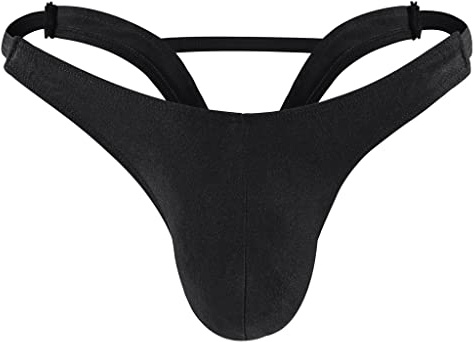Bommi Fairy Herrunderkläder sexig tanga G-string stretch andas trosor bekväm passform låg midja bikini, svart, 42
