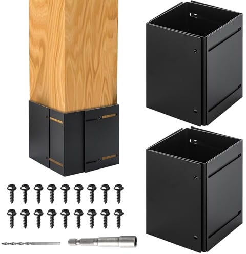 YOUEON 2 Pack Adjustable Post Protector (Range 3.3-6) 304 Stainless Steel, Rustproof Surface, Protect Your Mailbox, Fences, Deck Railing, Swings, Easy to Install