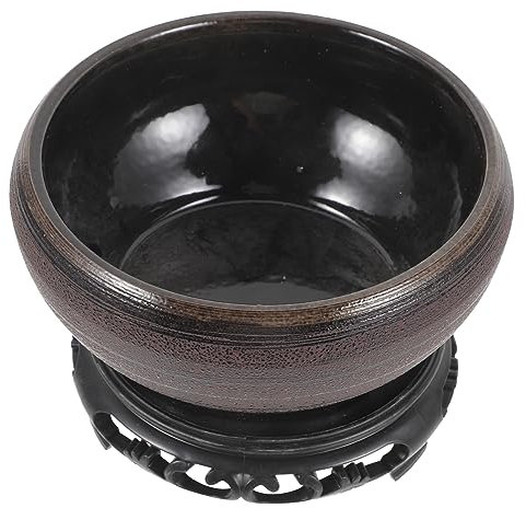 FUNOMOCYA Vaso Idroponico in Ceramica Vasi Per Narcisi Vasi Per Ninfee Con Base in Legno Contenitore Per Fiori Idroponici Ciotola Per Piantare Narcisi e Ninfee Per Giardino e Balcone Facile