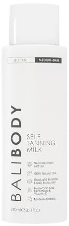 Bali Body Self Tan Milk | SelfTan Body Milk for All Skin Types for Buildable Longer-Lasting Tan | Vegan, Cruelty Free, Australian Made (240 ml/8.1 fl oz)