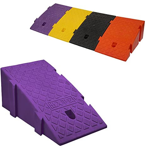 SFNIOKFG Tragbare Bordsteinrampe, Bordsteinrampen aus PVC-Kunststoff, 16/19 cm hohe Rampen für Garage, Gehweg, LKW, Motorroller, Fahrrad, Motorrad, Rollstuhlmobilität (Farbe: Lila, Größe: 4