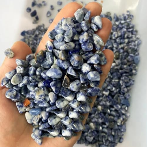 Anevous 100g Dekogranulat Dekosteine, 3-5mm Kristallsteine, Kleine Halbedelsteine, Ziersteine Steine für Handwerk Aquarium Blumentopf Landschaftsbau Vase Füller Dekoration,Blau A