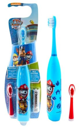 Paw Patrol Battery Powered Electric Toothbrush for Kids – Soft Zig-Zag Bristles, Easy-Grip Handle, Extra Replacement Head & Battery Included | Gentle, Effective, and Fun Oral Care for Children Ages 3+