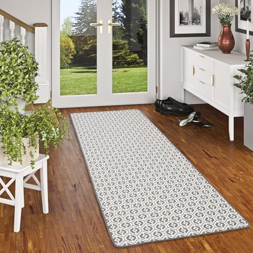 Snapstyle In- und Outdoor Teppich Läufer Beidseitig Cape Cod Grau, UV-beständig, Wasserfest, Pflegeleicht, Strapazierfähig, Ideal für Terrasse, Balkon, Flur