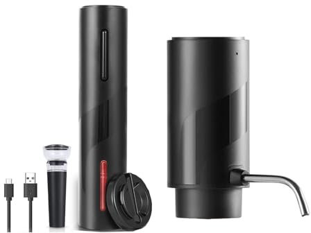 Electric Wine Opener Set Rechargeable Aerator Set Automatic Bottle Opener ABS Texture Suitable for Various Occasion Use