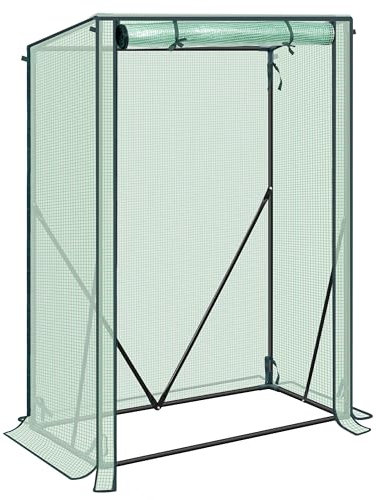 WOLTU Invernadero Verde de Jardín para Plantas, Invernadero de Tomates, con Tela Impermeable y Resistente a rasgaduras de PE con Puerta Enrollable, 100x50x150/136cm, Verde
