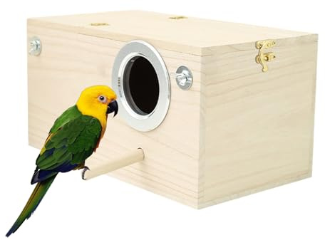 kinrguiyuez Nymphensittich Nistkasten - Nymphensittich Brutkasten,Holzgehäuse Für Wellensittiche Und Kleinvögel Im Innen- Und Außenbereich Als Gartendekoration Für Garten, Terrasse Und Balkon