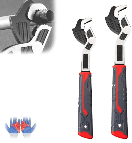 Llave De Velocidad SMU, Juego De Llaves Ajustables Autoblocantes Multifuncionales, Universales Alta Resistencia Grado Industrial, con Ajuste Rápido 6/8/10/12 Pulgadas, Llaves(6in+10in)