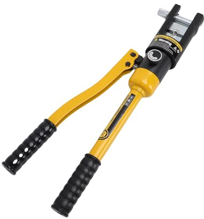 Luocute Outil de Sertissage Hydraulique 16T 16 AWG à 300 Outil de Sertissage de Câble de Batterie Pince à Sertir Hydraulique à Sertir Borne électrique avec 11 Paires de Matrices