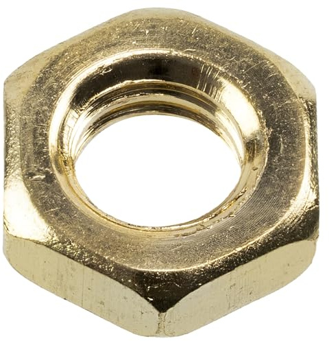 AERZETIX - Set di 25 dadi esagonali a profilo basso M6x1 mm in ottone colore dorato | per assemblaggio, giunzione meccanica estetica, fissaggio leggero e lavori di precisione