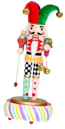 Gcljlmy Bailarina de payaso, decoración de cascanueces, regalo de fiesta, muñeca musical de Navidad para mesa, Acción de Gracias, pieza central, regalos para
