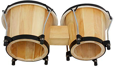 Tamburi Bongo Strumento a Percussione in Legno Set di con Chiave per Accordare finitura naturale Bambini Amanti della Musica Batteristi Principianti Sviluppo del Ritmo Musicale
