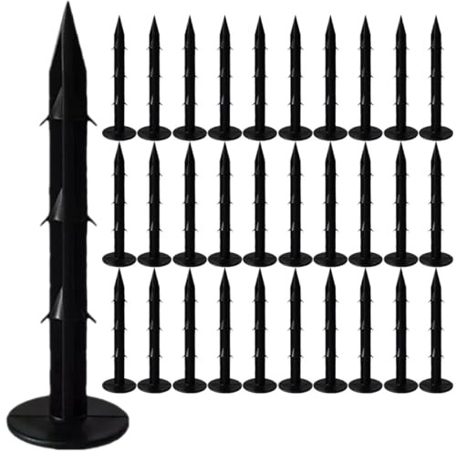 DRESSOOS Estacas de Jardín de Plástico Negro 16 Cm, 100 Piezas para Césped y Suelos, Clavos de Tierra Resistentes para Fijar Mallas, Toldos y Plantas en Exterior, Herramientas de