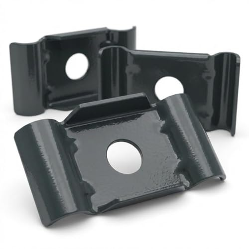 PB Schrauben® 10x Doppelstabmattenzaun Befestigung aus Edelstahl A2 I Typ Butterfly/Schmetterling zur sicheren Zaunbefestigung - Rostfrei - Coated in Germany I RAL 7016 (Anthrazit)