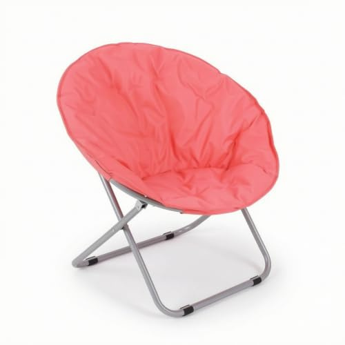 Qianly Sedia Pieghevole Mezzaluna Imbottita Sedia Mezzaluna Confortevole Poltrona Pieghevole per Studenti, Camere da Letto, Campeggio, Rosso Anguria