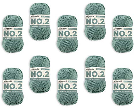 myboshi Häkel- und Strickgarn | Modell: No.2 mit Kapokfaser | leichtes Garn | 10 Kugelgarn | 2470 Agave