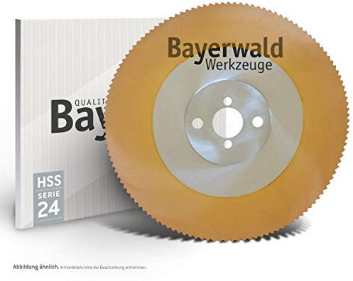 Bayerwald - HSS PVD Gold Kreissägeblatt - Ø 225 mm x 2 mm x 32 mm | Bogenwechselzahn (180 Zähne / T4) | Nebenlöcher: 2/8,5/45 + 4/9/50 + 2/12/64 | PVD-Beschichtung, ideal für Stahl- & Edelstahl