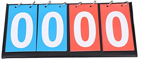 Tbest Flip Scoreboard Score Flip Board Basketball Scoreboard,2/3/4 Digit Portable Flip Sports Scoreboard Score Counter replacement for Table Tennis Basketball Football Volleyball(4 digit)