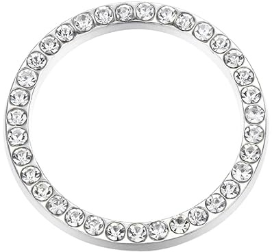VOSAREA Auto Motor Start Stopp Knopf Ring Mit Kristall Bling Strass 1 Stück Auto Dekor Zubehör Für Innenausstattung Silber 1.46 * 1.46 * 0.16In