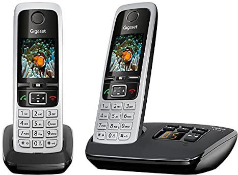Gigaset C630A DUO - Premium Cordless Home Phone with Answer Machine and Nuisance Call Block - 2 Handsets, Silver/Black