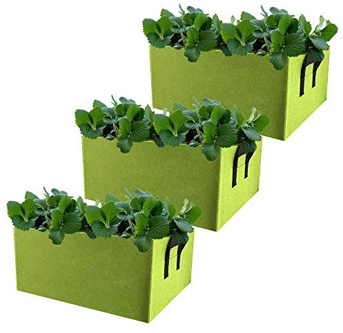 Mintice 3 Piezas Reutilizable Sac à plantes Bolsa de Cultivo de Plantas Vegetal Bolsa Cultivo Tela macetas Respirable hogar jardín para Patata, Tomate, Zanahoria Verde (60 * 30 * 20cm)