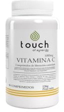 TOUCH OF SYNERGY - Vitamina C 1000mg - 90 Comprimidos - Ácido Ascórbico con Escaramujo - Antioxidante, Refuerza el Sistema Inmunitario y Mejora la Piel.