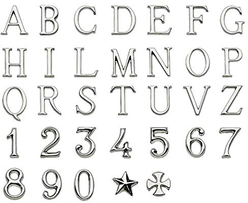 REAL VOTIVA FONDERIE D'ARTE Lettere e Numeri in Acciaio per lapidi o Numeri civici. Altezza 8 cm. Modello Romano Largo. Acciaio Lucido (Lettera I)